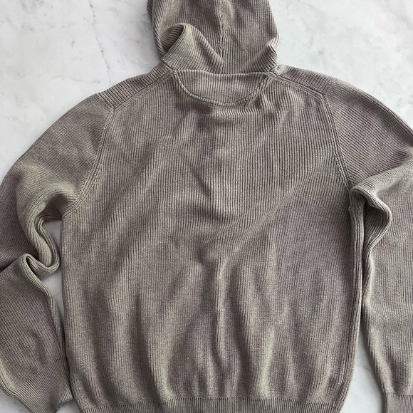 $2,200 MSRP Brunello Cucinelli Taupe Cardigan Hood Contrast Weave Men Size IT48 - Picture 3 of 11